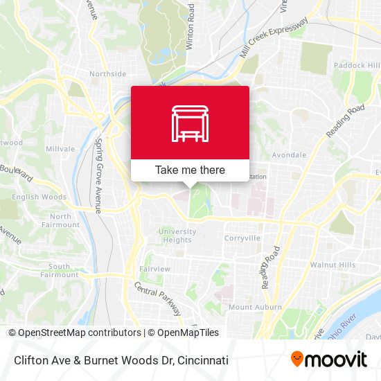 Clifton Ave & Burnet Woods Dr map