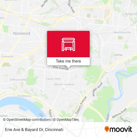 Erie Ave & Bayard Dr map