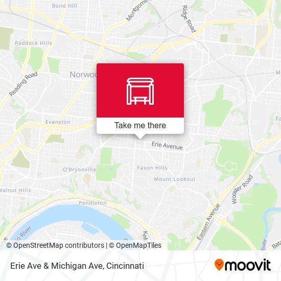Erie Ave & Michigan Ave map