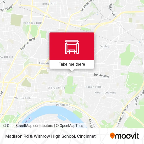 Madison Rd & Withrow High School map