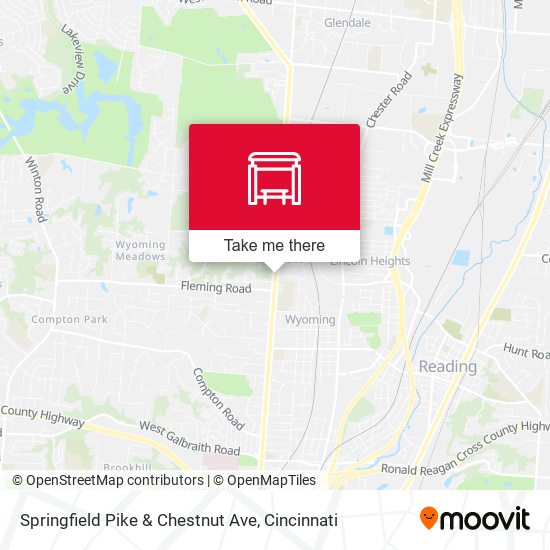 Springfield Pike & Chestnut Ave map