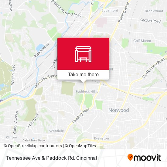 Tennessee Ave & Paddock Rd map