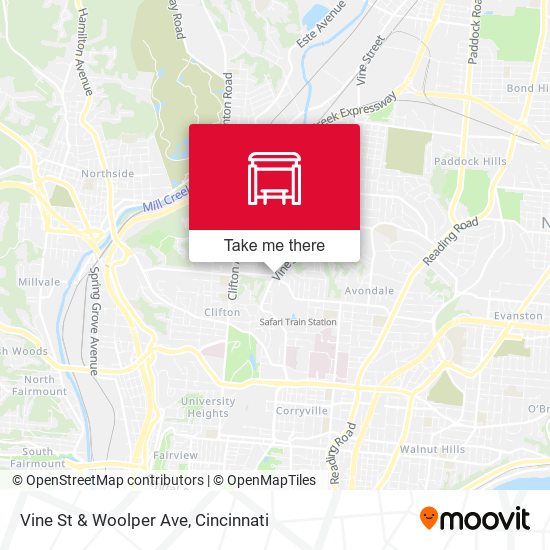 Vine St & Woolper Ave map