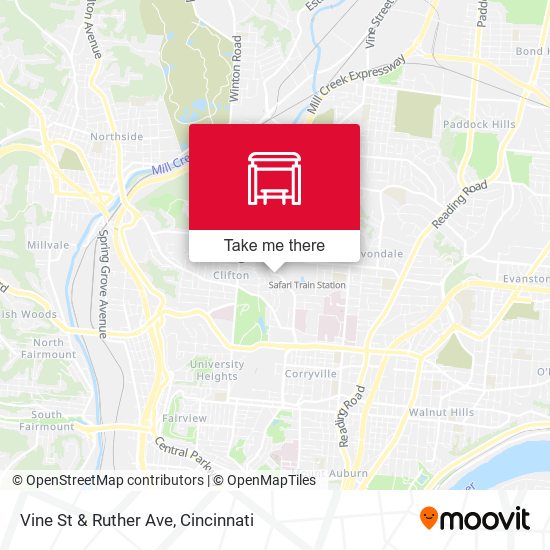 Vine St & Ruther Ave map