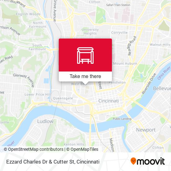 Ezzard Charles Dr & Cutter St map