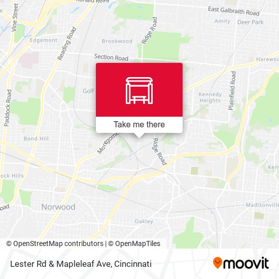 Lester Rd & Mapleleaf Ave map