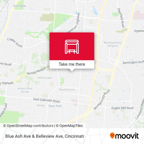 Blue Ash Ave & Belleview Ave map
