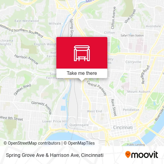 Spring Grove Ave & Harrison Ave map