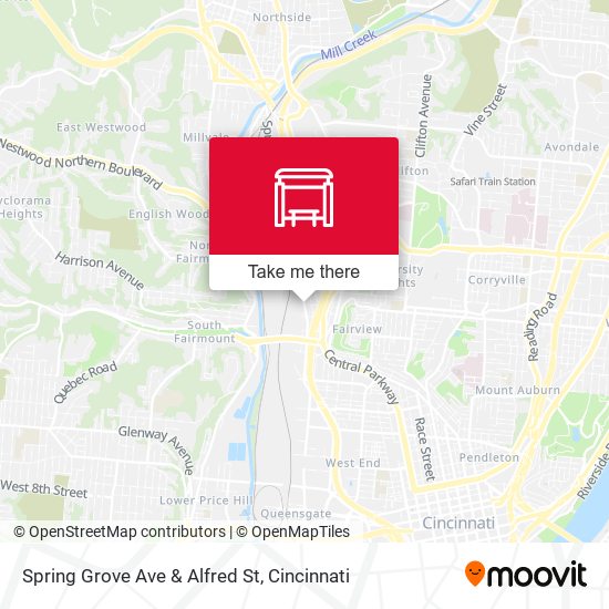 Spring Grove Ave & Alfred St map