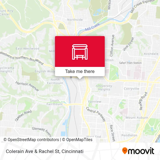 Colerain Ave & Rachel St map