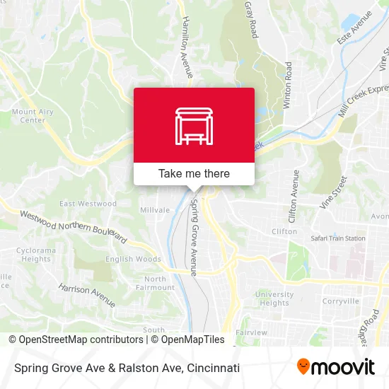 Spring Grove Ave & Ralston Ave map