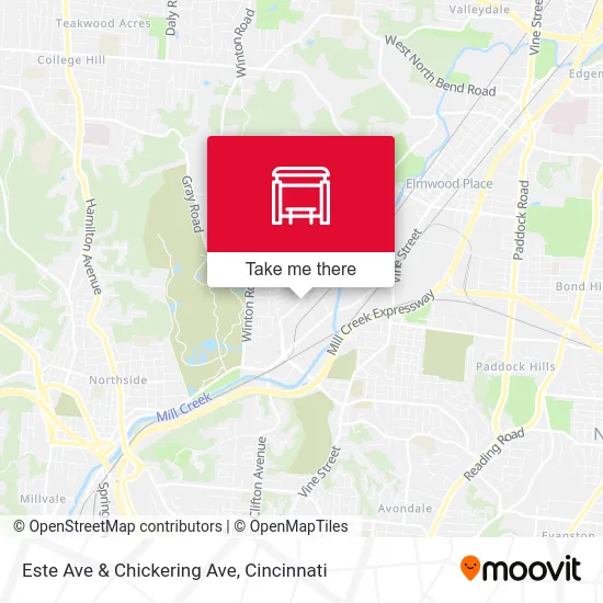 Este Ave & Chickering Ave map