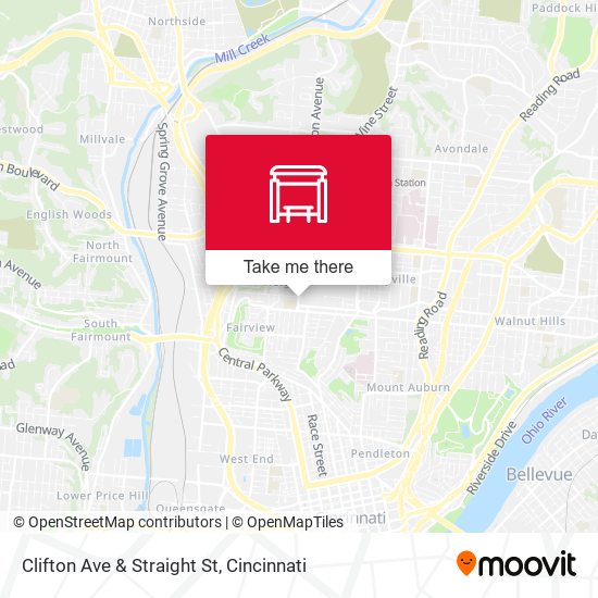 Clifton Ave & Straight St map