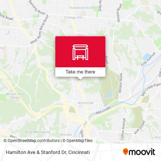 Hamilton Ave & Stanford Dr map
