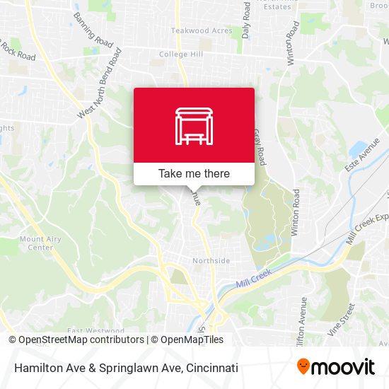 Hamilton Ave & Springlawn Ave map