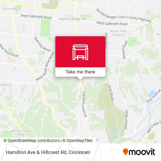 Hamilton Ave & Hillcrest Rd map