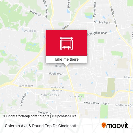 Colerain Ave & Round Top Dr map