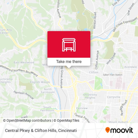 Mapa de Central Pkwy & Clifton Hills