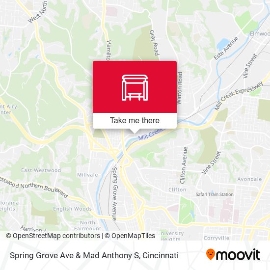 Mapa de Spring Grove Ave & Mad Anthony S