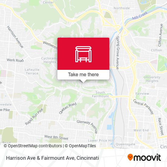 Harrison Ave & Fairmount Ave map