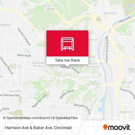 Harrison Ave & Baker Ave map