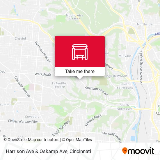 Harrison Ave & Oskamp Ave map