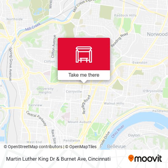 Martin Luther King Dr & Burnet Ave map