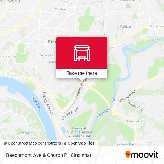 Beechmont Ave & Church Pl map