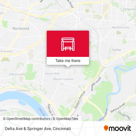 Delta Ave & Springer Ave map