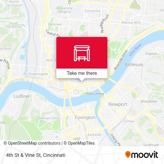 4th St & Vine St map