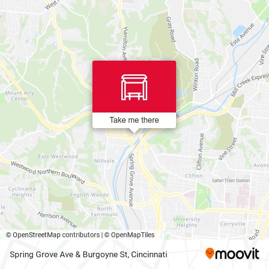 Mapa de Spring Grove Ave & Burgoyne St