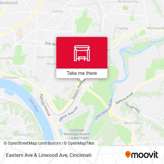 Eastern Ave & Linwood Ave map
