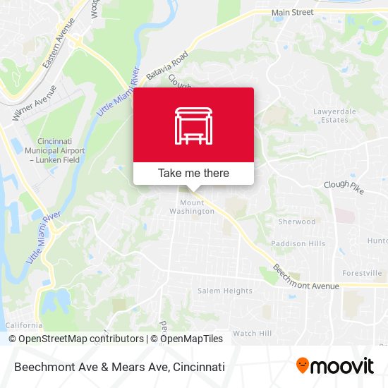Beechmont Ave & Mears Ave map