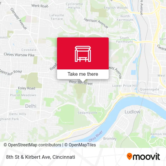 8th St & Kirbert Ave map