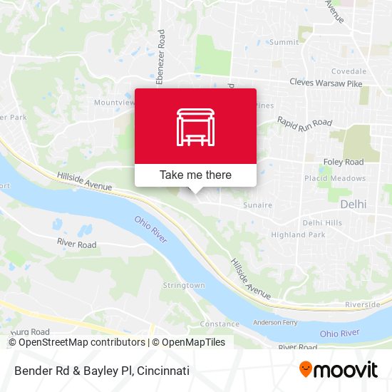 Bender Rd & Bayley Pl map