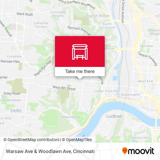 Mapa de Warsaw Ave & Woodlawn Ave