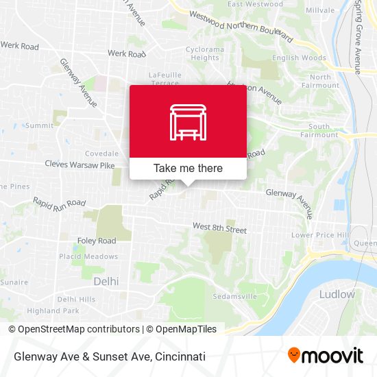 Glenway Ave & Sunset Ave map