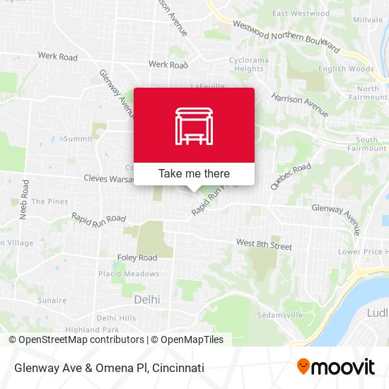 Glenway Ave & Omena Pl map