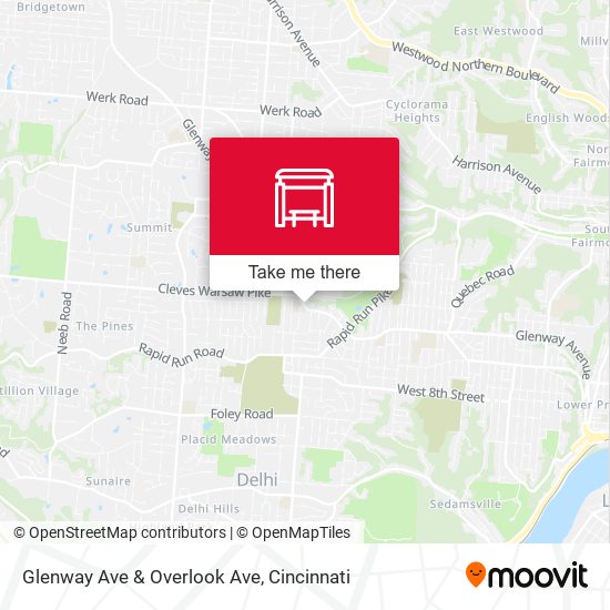 Glenway Ave & Overlook Ave map