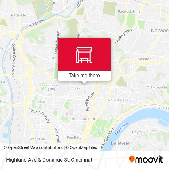 Highland Ave & Donahue St map
