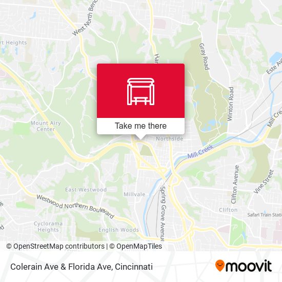 Colerain Ave & Florida Ave map