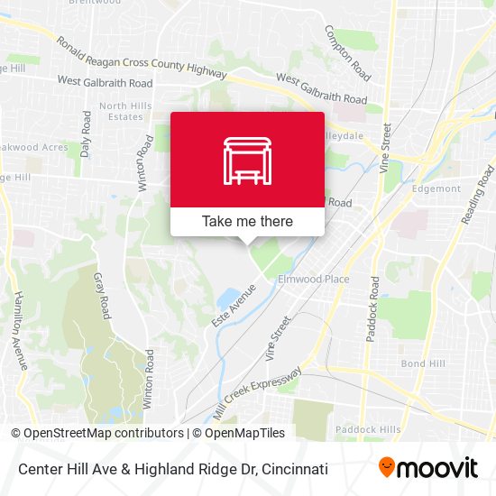 Center Hill Ave & Highland Ridge Dr map