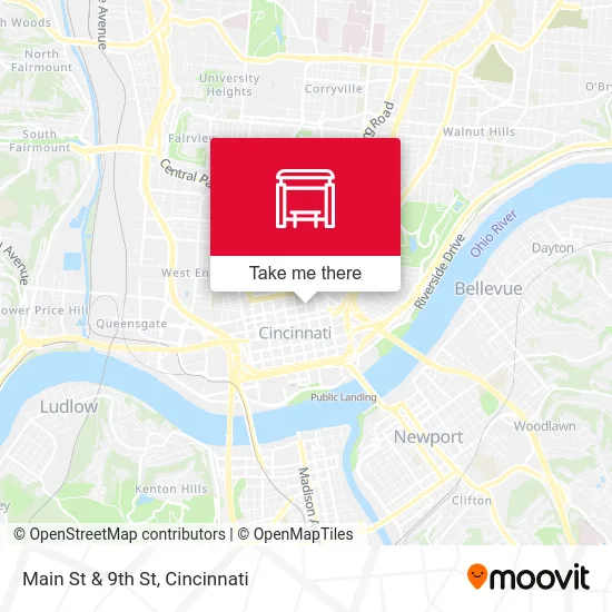 Main St & 9th St map