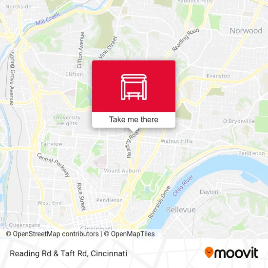 Reading Rd & Taft Rd map