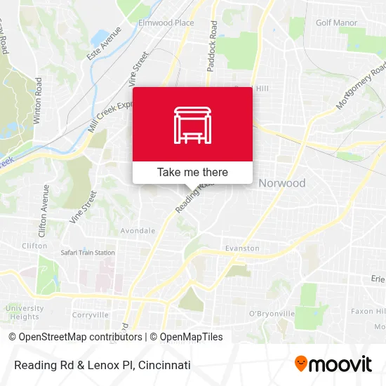 Reading Rd & Lenox Pl map