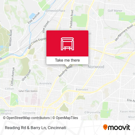 Reading Rd & Barry Ln map