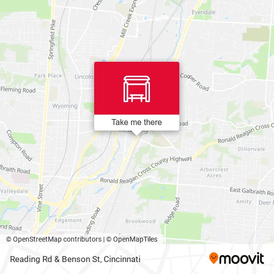 Reading Rd & Benson St map