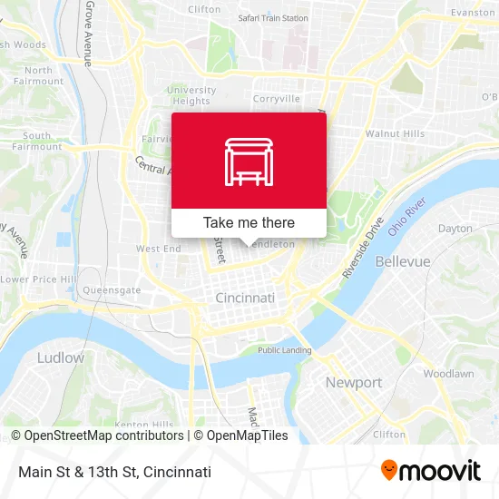 Main St & 13th St map