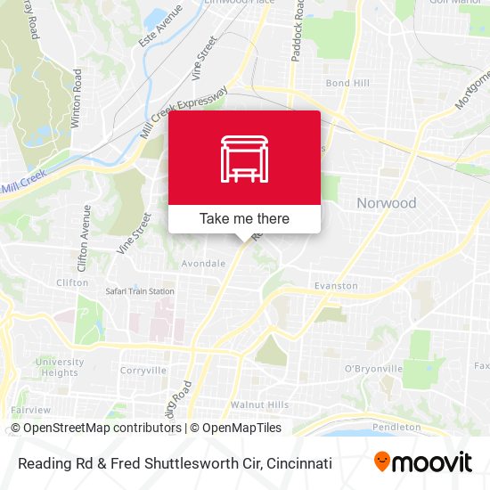 Reading Rd & Fred Shuttlesworth Cir map
