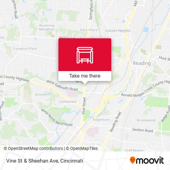 Vine St & Sheehan Ave map